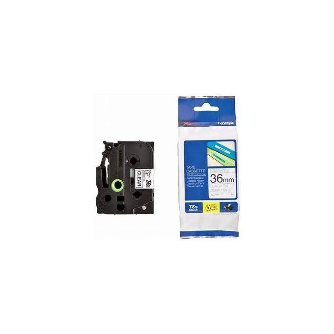 Brother TZe-161 36mm Black on Clear Laminated Label Tape - 8m, Indoor/Outdoor Use