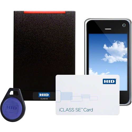 HID 920NMNTEKMA001 iCLASS SE R40 Smartcard Reader with Terminal Strip Connection, Mobile Ready, Support for HID Mobile Access Mobiles IDs, Wiegand, A001 Extension, Black