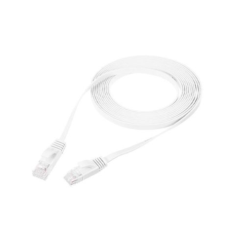 Patchcord UTP Cat.6A RJ45 0.3m PVC White SLIM 7/0.12 AWG28