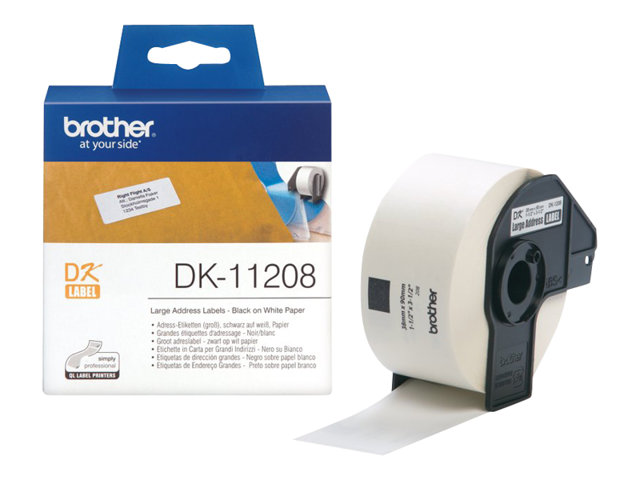 Brother DK 11208 38mm × 90mm Black-on-White
