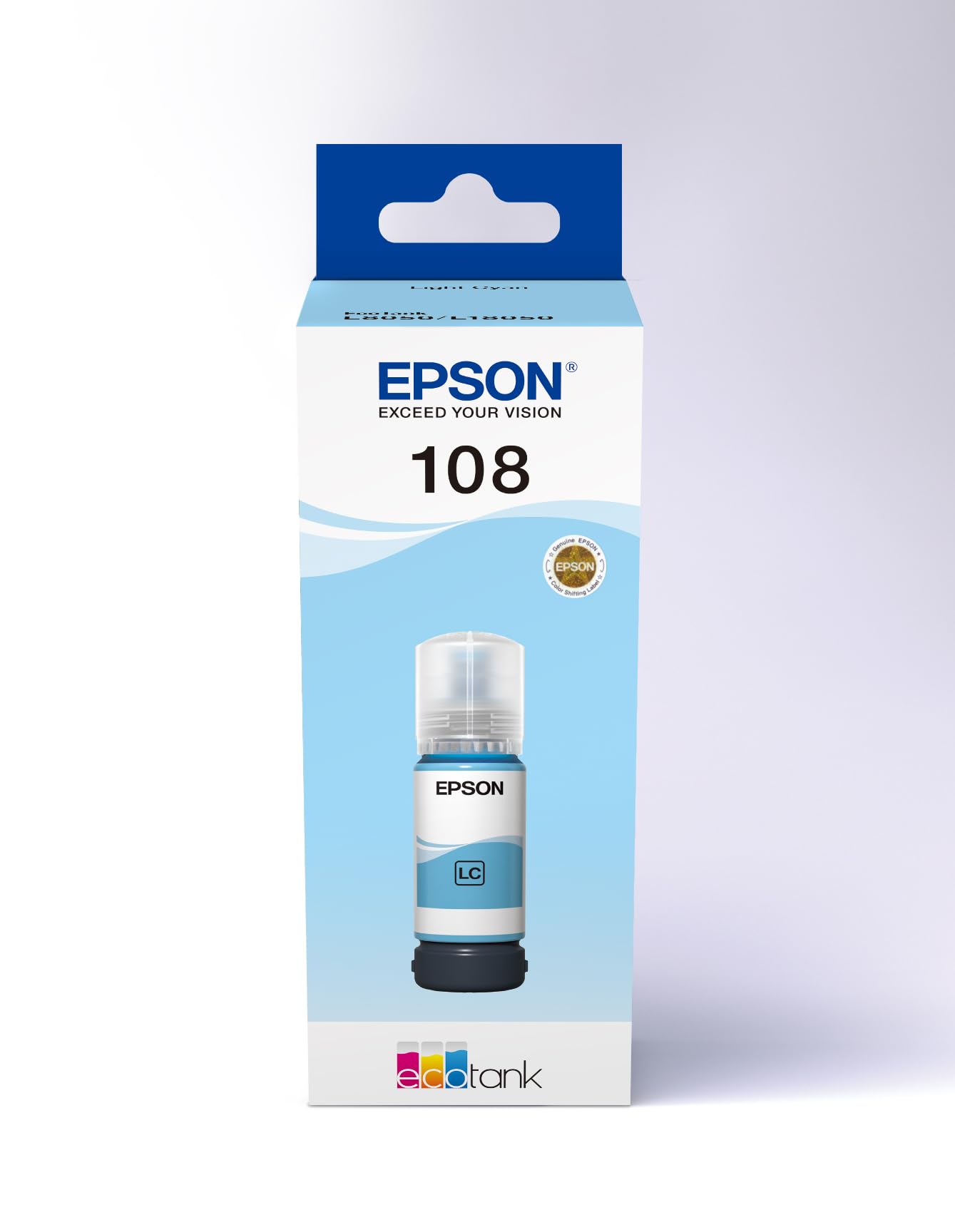 Epson 108 Cyan Ink Bottle 70ml – Genuine Refill for EcoTank L8050, L8100, L18050 (C13T09C24A)