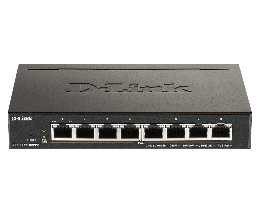 8-Port Gigabit PoE Smart Managed Switch DGS-1100-08PV2
