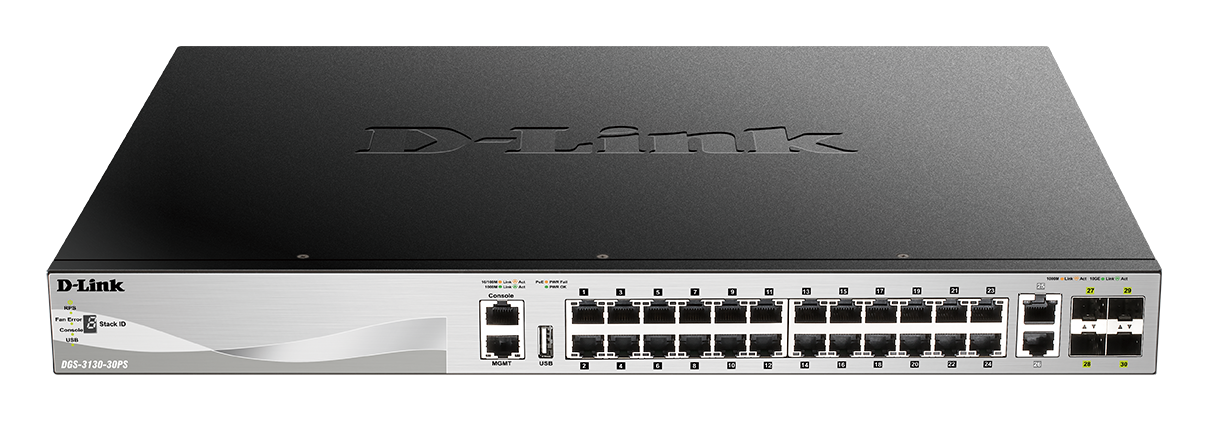 30-Port Lite Layer 3 Stackable Managed PoE Switch DGS-3130-30PS