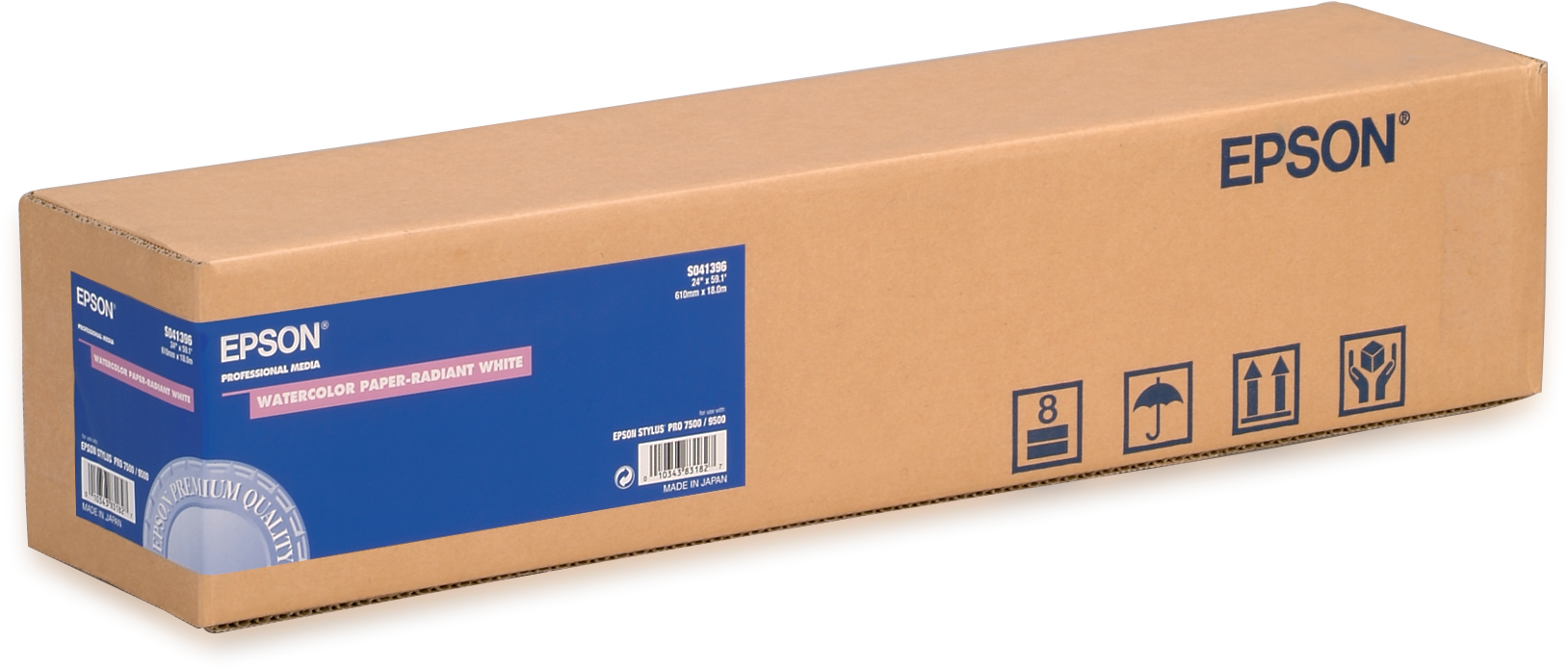 Epson Watercolor Paper - Radiant White Roll, 24" x 18m, 190g/m² (C13S041396)