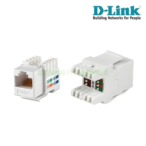 Unshielded D-LINK - NKJ-6AWHI1B21 - Cat6A - 10G UTP Keystone Jack - WHITE, IDC punch