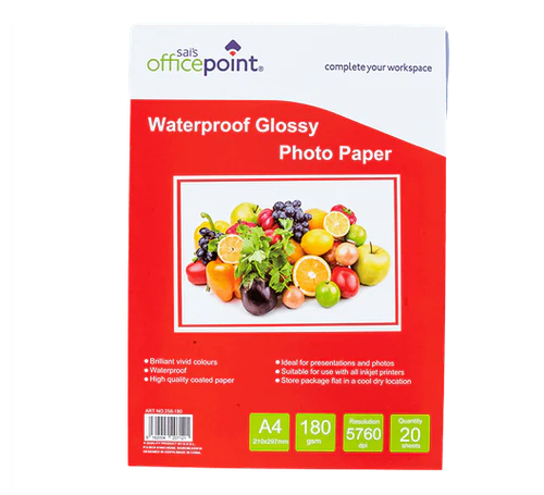 Officepoint Photo Paper Glossy (GLOSSY-258-180) for Epson/ Brother sheet of 20